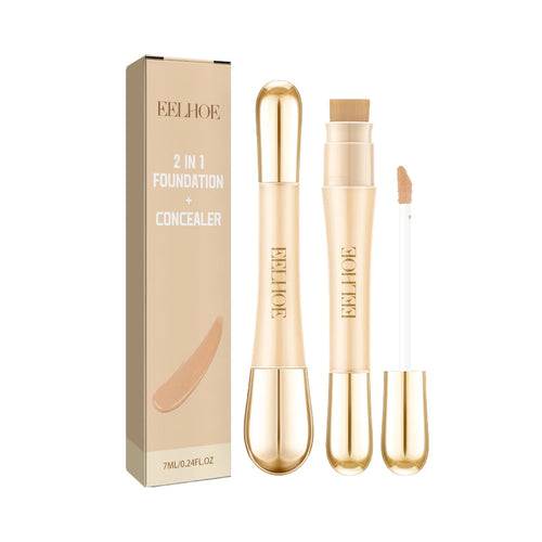 2 in 1 Concealer Foundation Dark Circle Cover Blemish Brighten Face Corrector Double Head Concealer High Coverage Makeup