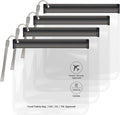 4Pcs Clear TSA Approved Security Toiletry Bag Quart Size for EU UK & US Carry-On Regulations Waterproof & Leakproof Travel Bags for Liquids