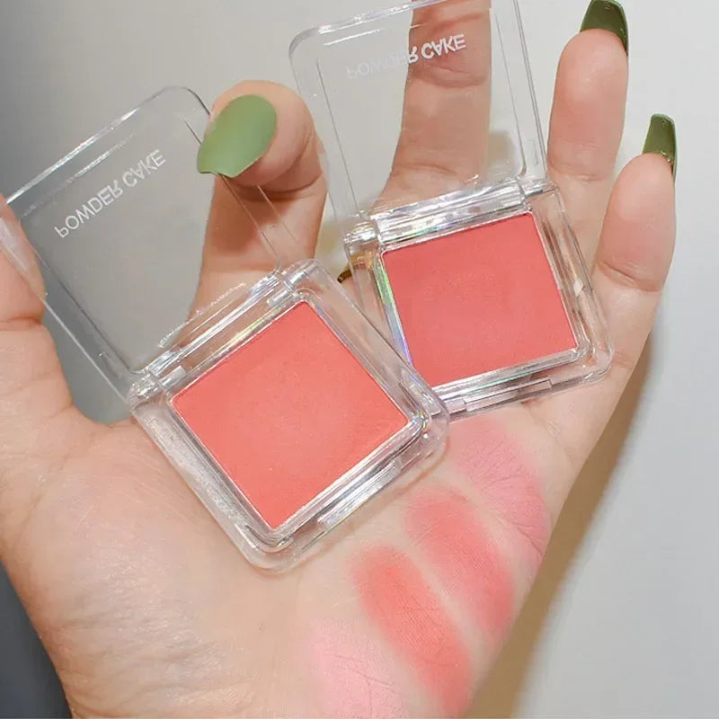 Face Blusher Matte Natural Cheek Tint Brighten Face Waterproof Face Contouring Cosmetics Blush Powder Soft Female Makeup 1Pcs